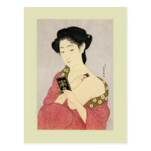Japonês Woodblock Cartoes Postais