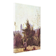 Jean-Baptiste Corot - memória de Pierrefonds Impressão Em Canvas