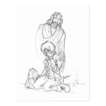 Jesus & menino cartão postal