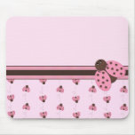 Joaninha cor-de-rosa Mousepad tapetes para ratos