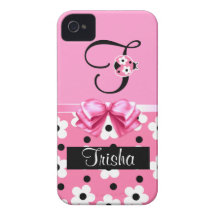 Joaninha cor-de-rosa: Personalize Capa De iPhone 4 Case-Mate