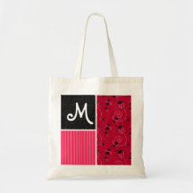 Joaninha cor-de-rosa & preto bolsas de lona