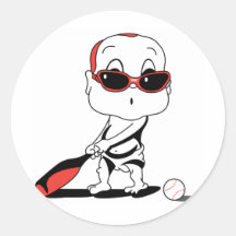 Jogador de beisebol bonito adesivos redondos