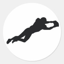 Jogador de futebol adesivo redondo