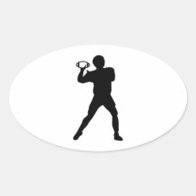 Jogador de futebol adesivos em formato ovais
