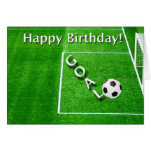 Jogador de futebol do feliz aniversario cartao
