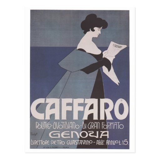 Jornal de Caffaro do ~ de Nouveau da arte Cartao Postal