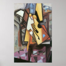 Juan Gris - guitarra e tamborete Impressão