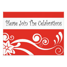Junte-se ao convite celebração-vermelho