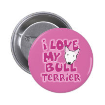 Kawaii eu amo meu bull terrier branco pins