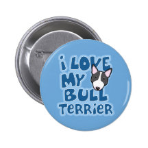 Kawaii eu amo meu BW bull terrier Botons