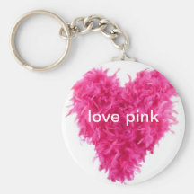 keyring cor-de-rosa da boa de pena do amor chaveiros