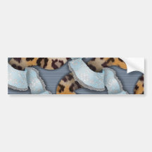 Laço de n dos leopardos '- azul - adesivos