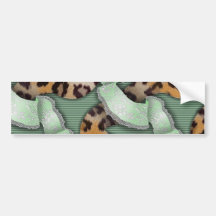 Laço de n dos leopardos '- verde - adesivo