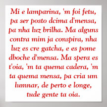 Lamparina do MI e, 'fetu do foi de m, dcima do pos Poster