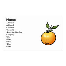 Laranja bonito do kawaii modelo cartoes de visita