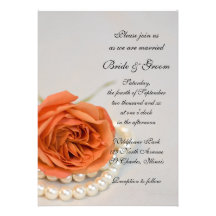 Laranja cor-de-rosa e pérolas que Wedding o convit