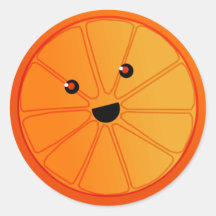 Laranja de sorriso adesivos em formato redondos