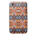 Laranja e design geométrico de Brown iPhone 3 Capas