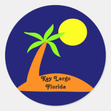 Largo chave, etiqueta tropical de Florida Adesivos Em Formato Redondos