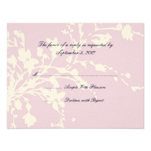 Lavanda e flores brancas que Wedding RSVP Convites