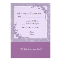 Lavanda que Wedding o cartão de nota de RSVP Convites Personalizado
