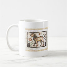 Leão do mosaico - azulejo caneca
