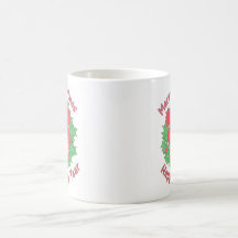 Lebreiro bonito na grinalda do Natal Caneca