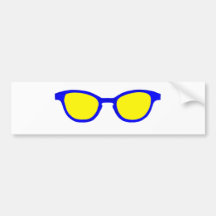 Lente azul do amarelo da borda dos óculos de sol o adesivos