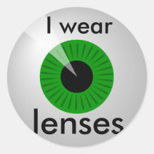 Lentes de contato adesivos em formato redondos