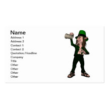 Leprechaun irlandês que guardara a caneca para cer modelo cartões de visitas