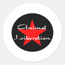 libertação animal adesivo redondo