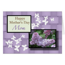 Lilac feliz da mamã do dia das mães floral cartoes
