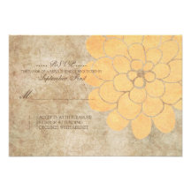 Limão do vintage - dália amarela RSVP Wedding flor Convite Personalizado