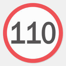 Limite de velocidade cem e dez adesivos em formato redondos