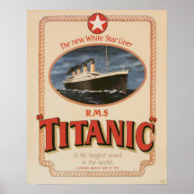 Linha branca poster titânico da estrela do RMS