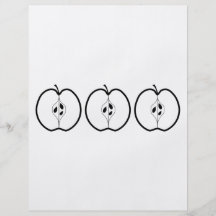 Linha preta ilustração de Apple Panfletos Personalizado