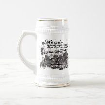 Linha rápida vintage 1910 da costa dos troles caneca