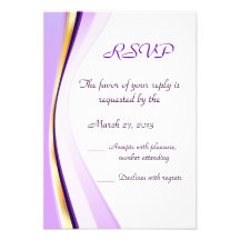 Linha roxa mínima e moderna cartão de RSVP Convite Personalizado