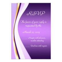 Linha roxa mínima e moderna cartão de RSVP Convite Personalizado