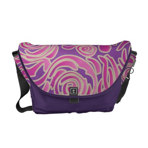 Linhas Curvy a bolsa mensageiro do rosa do Batik