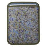 Linhas Curvy luva azul do iPad do Batik Bolsa Para iPad