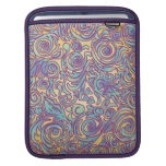 Linhas Curvy luva roxa do iPad do Batik Bolsas Para iPad