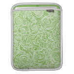 Linhas Curvy luva verde do iPad Bolsas Para iPad