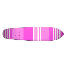 Listras cor-de-rosa e brancas modernas skates personalizados