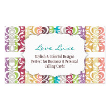 Listras Luxe Bizcard do amor Modelo Cartões De Visita
