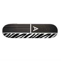 Listras pretas & brancas da zebra skate