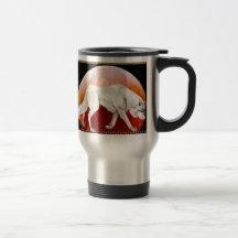 Lobo vermelho CupsP da lua Caneca