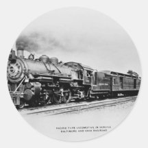 Locomotiva de B&O no serviço Adesivo Redondo