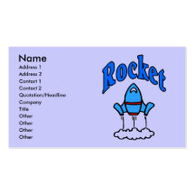 Logotipo azul de Rocket, Cartoes De Visita